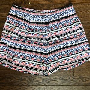 Red, white, and blue patterned shorts